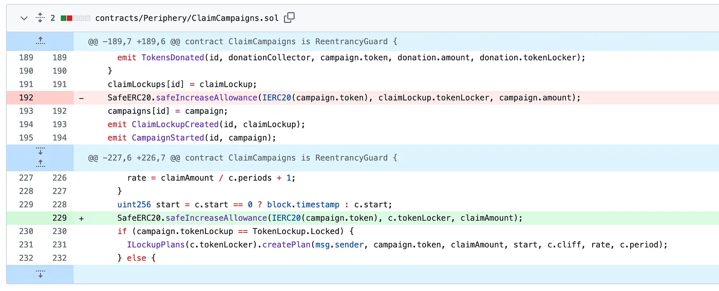 Exploit Fixed on ClaimCampaigns.sol